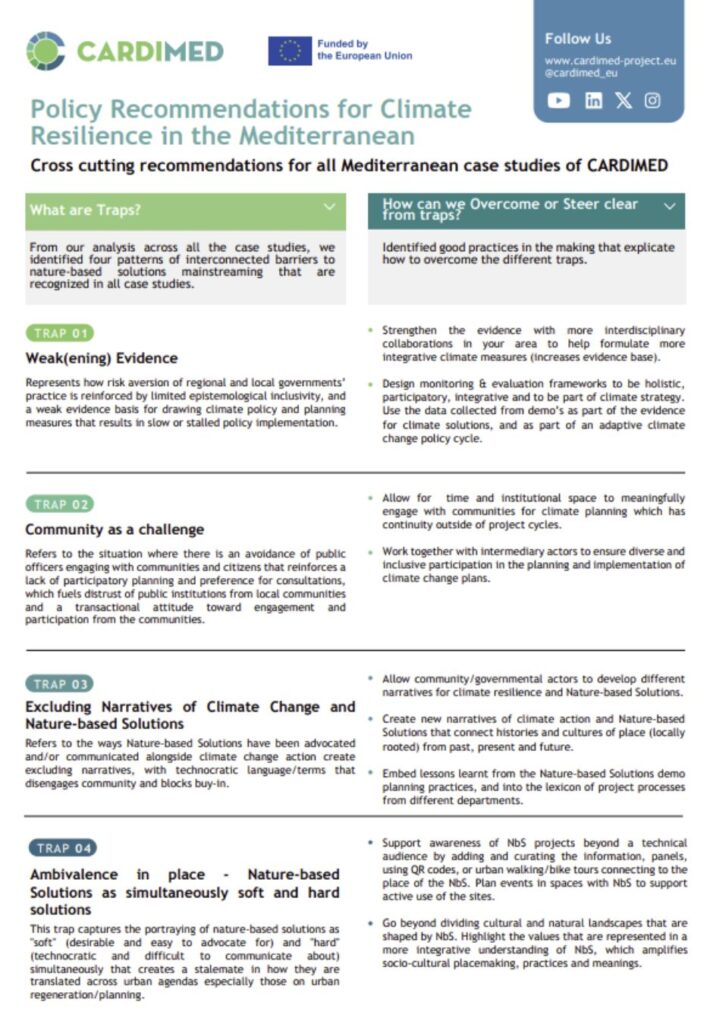 Cardimed Project Cross Cutting Recommendations For All Mediterranean Case Studies Of ...